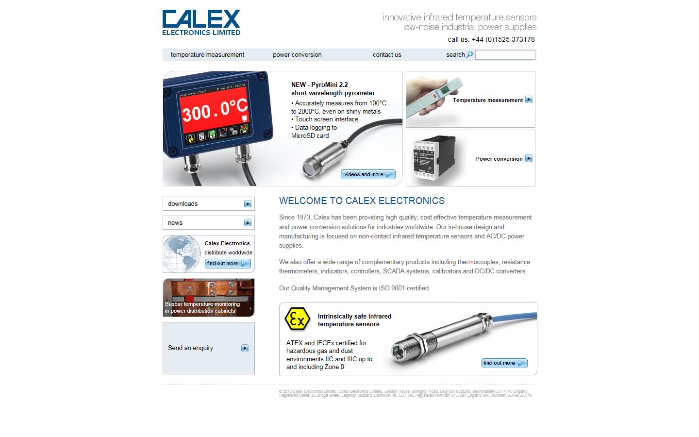 Calex Electronics Ltd Website