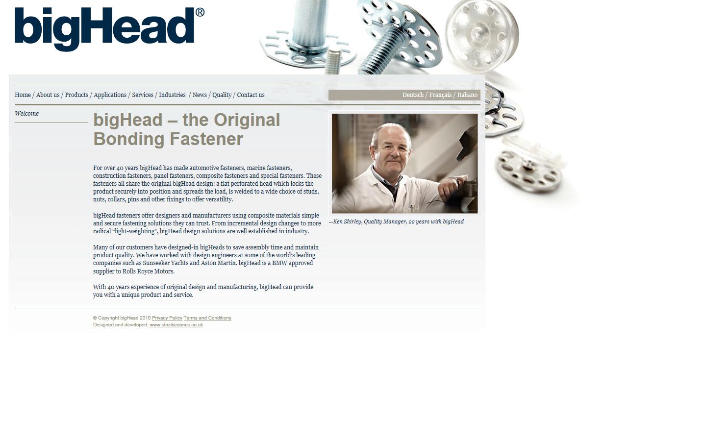 BigHead Bonding Fasteners Ltd Website