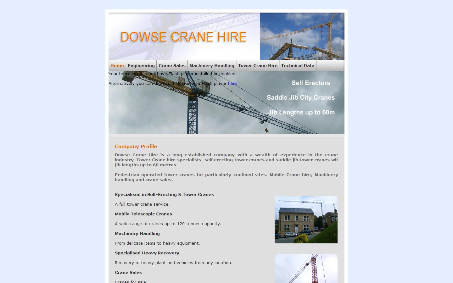 Dowse Crane Hire Ltd Website