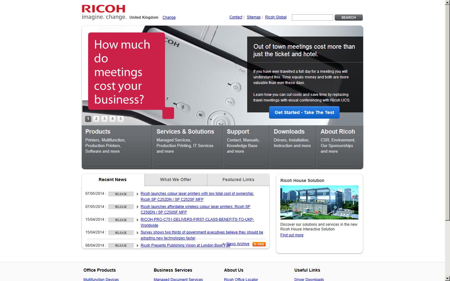 Ricoh UK Ltd Website