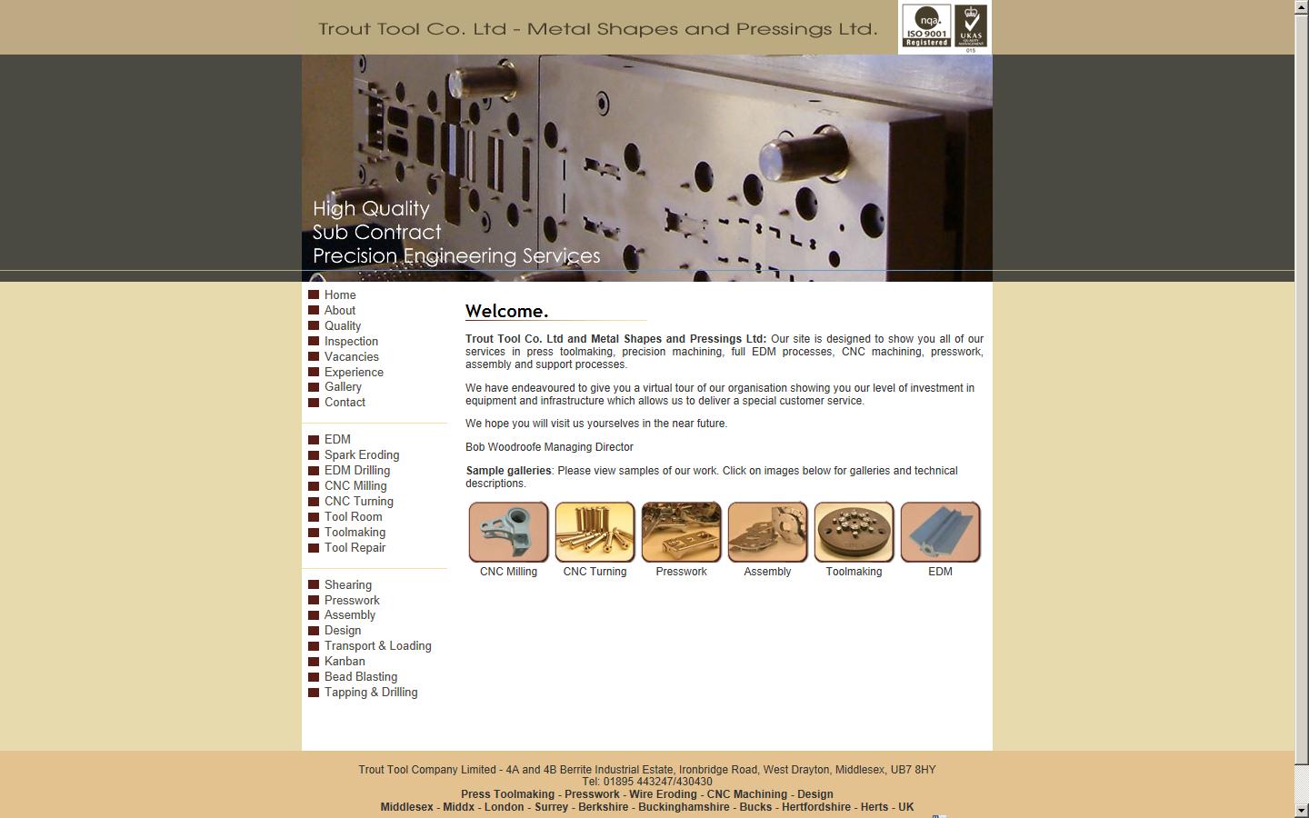 Trout Tool Company Limited Website