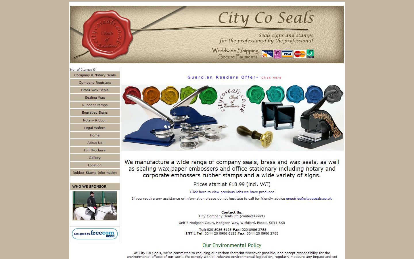 City Co. Seals Ltd Website