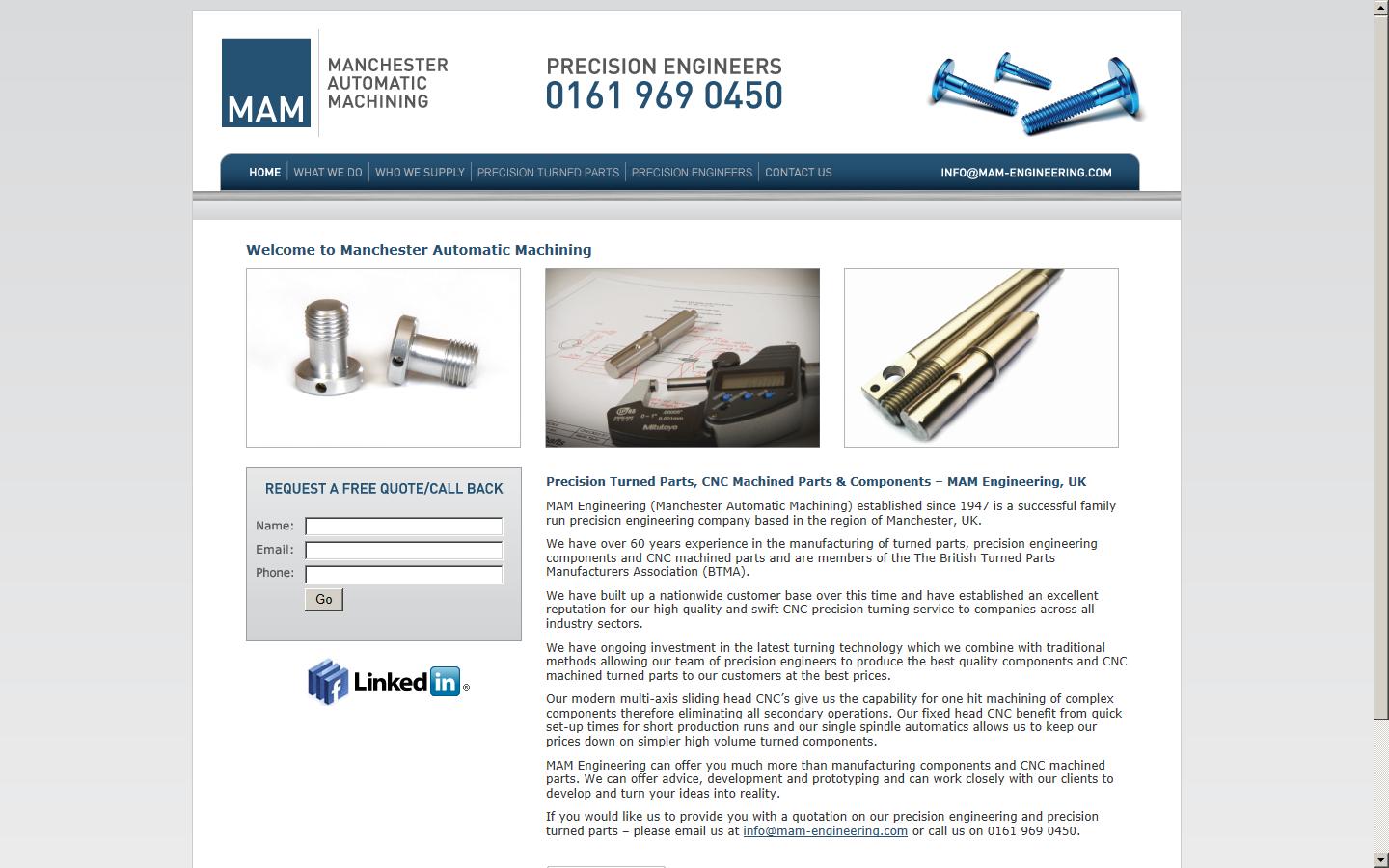 Manchester Automatic Machining Company Ltd Website