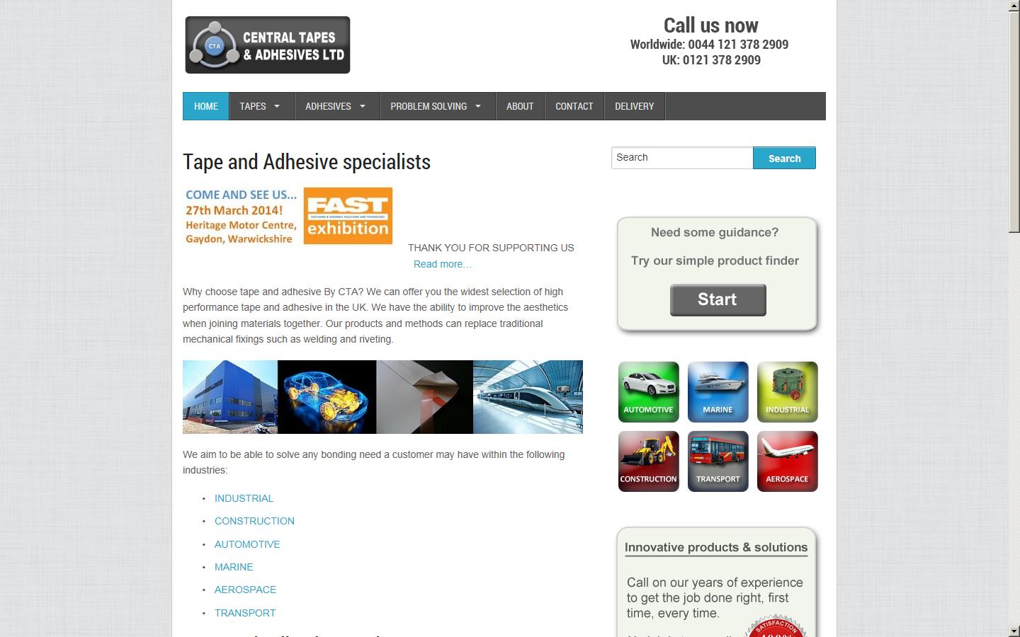 Central Tapes & Adhesives Ltd Website