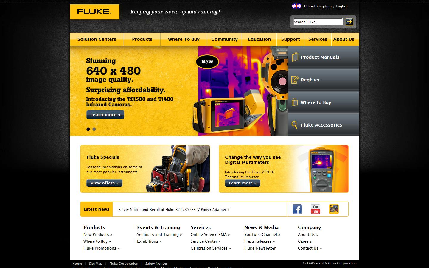 Fluke UK Ltd Website