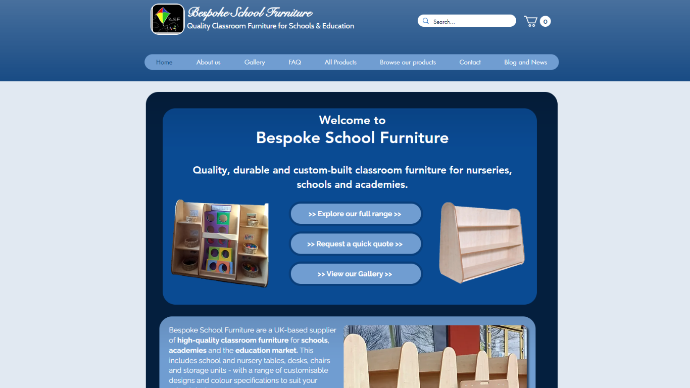 Bespoke School Furniture Website