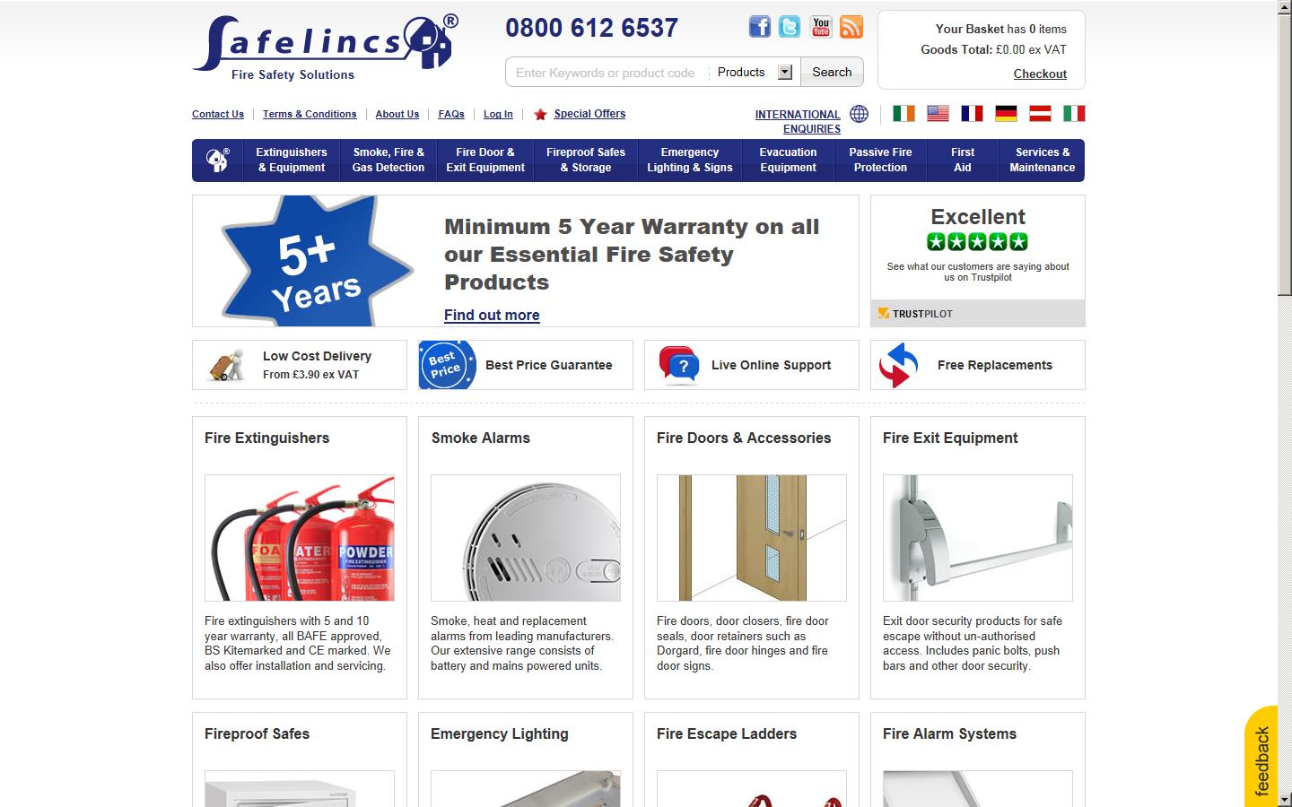 Safelincs Ltd Website