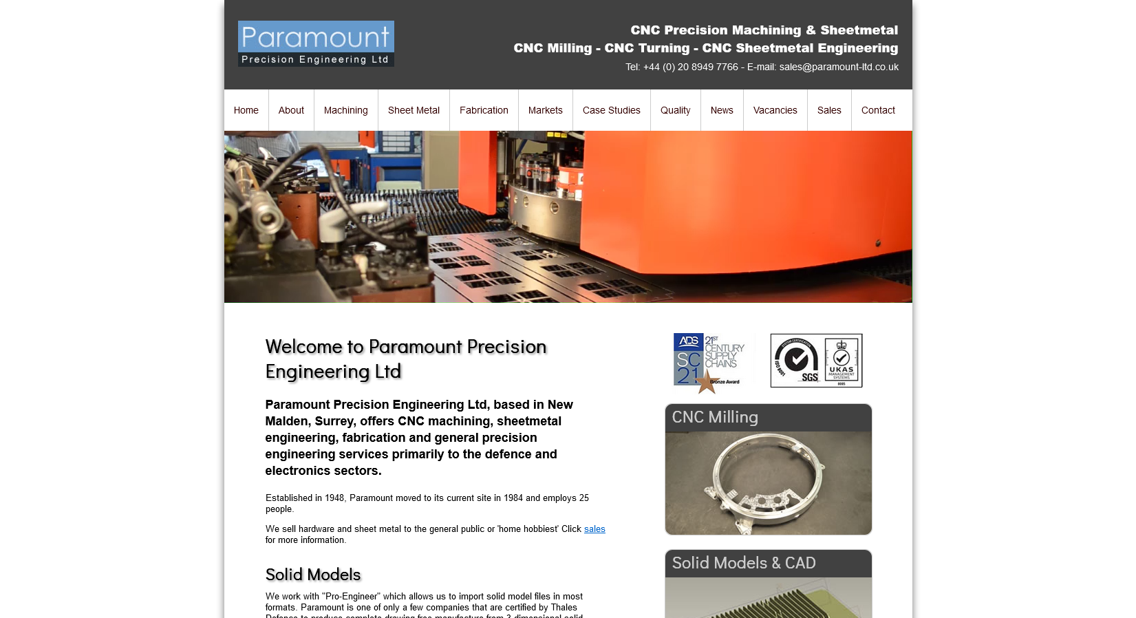 Paramount Precision Engineering Ltd Website