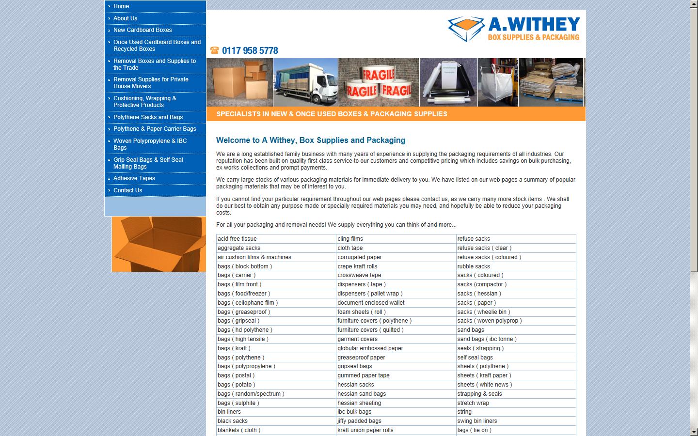 A Withey Packaging Website