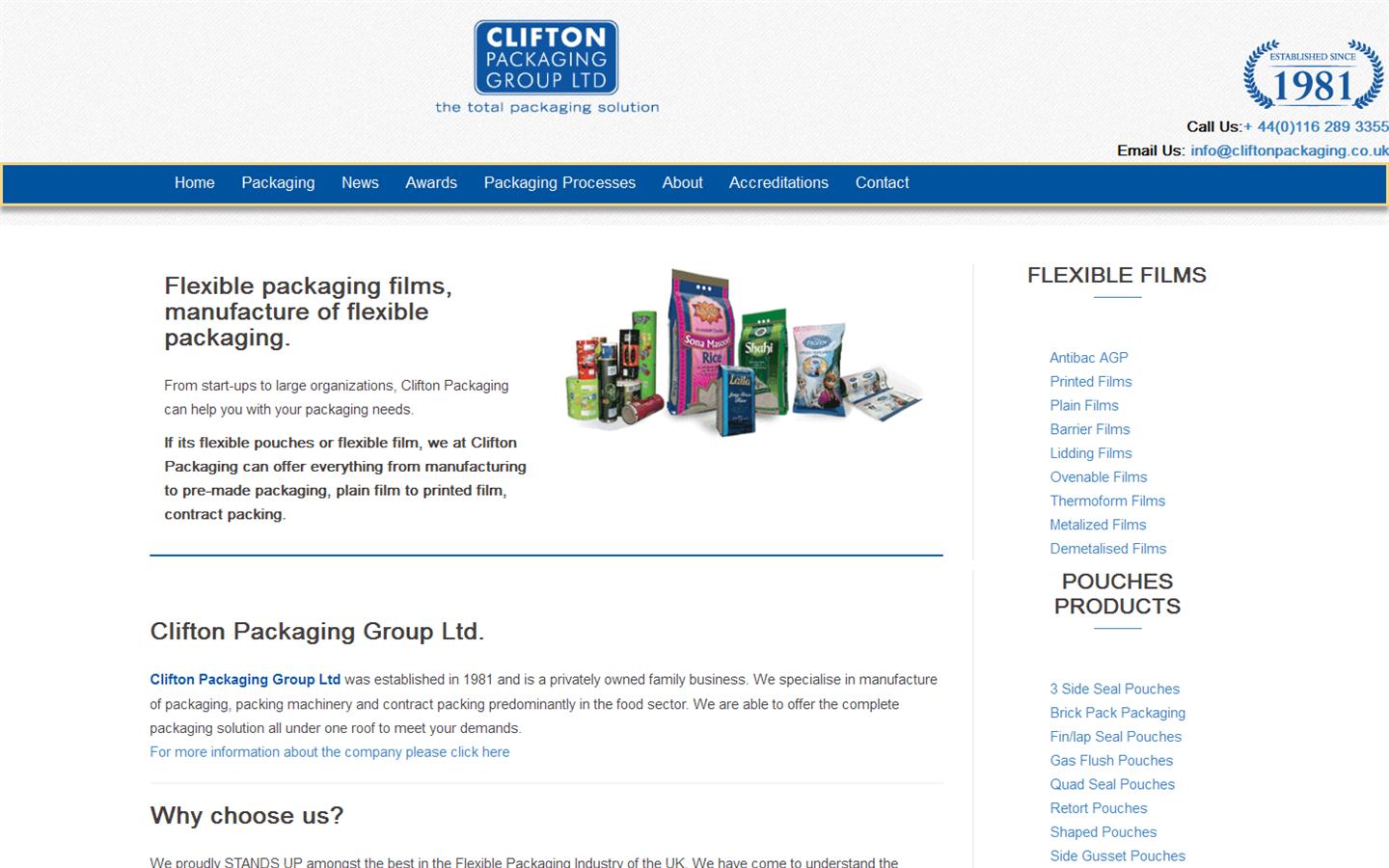 Clifton Packaging Ltd Website