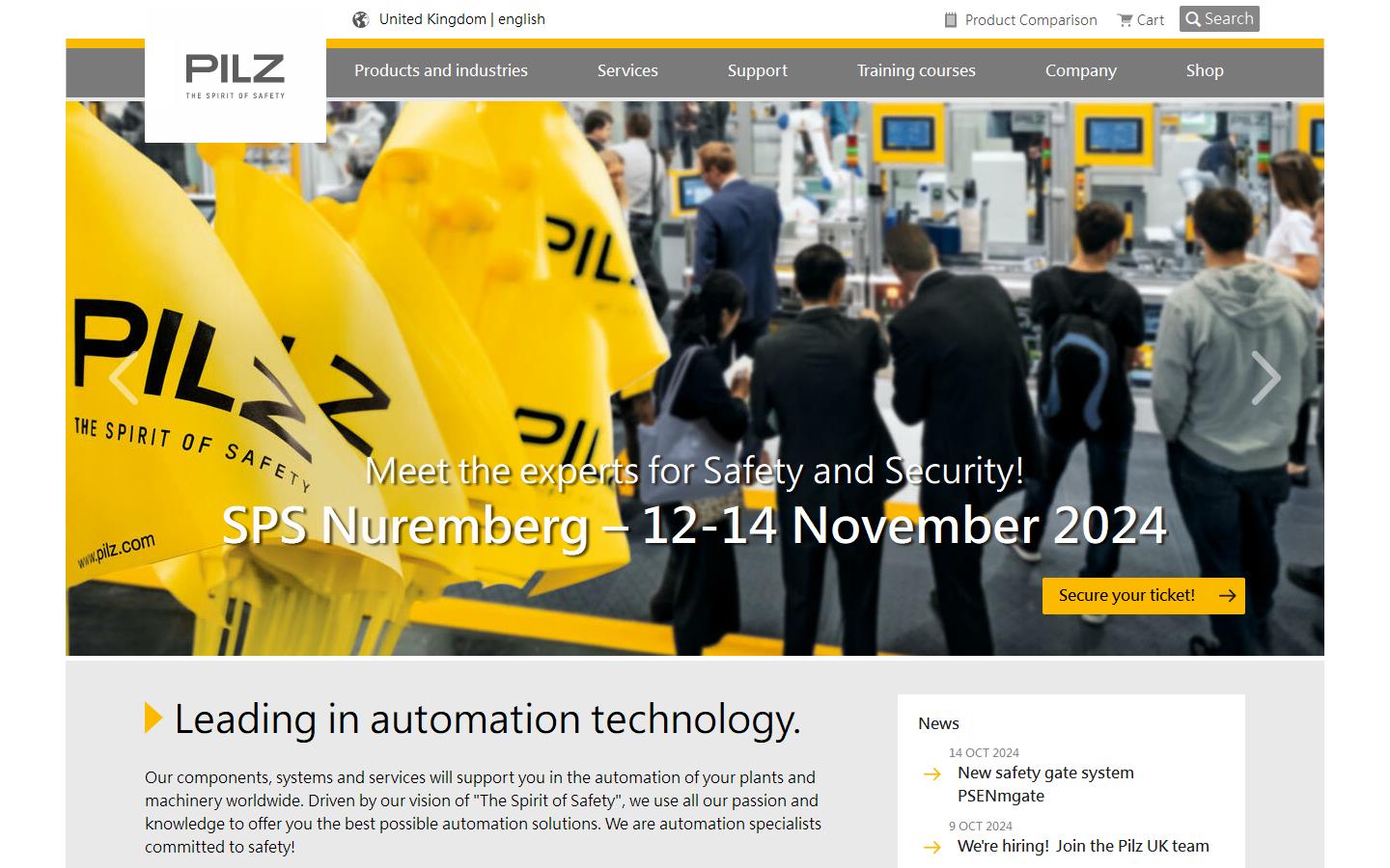 Pilz Automation Technology Website