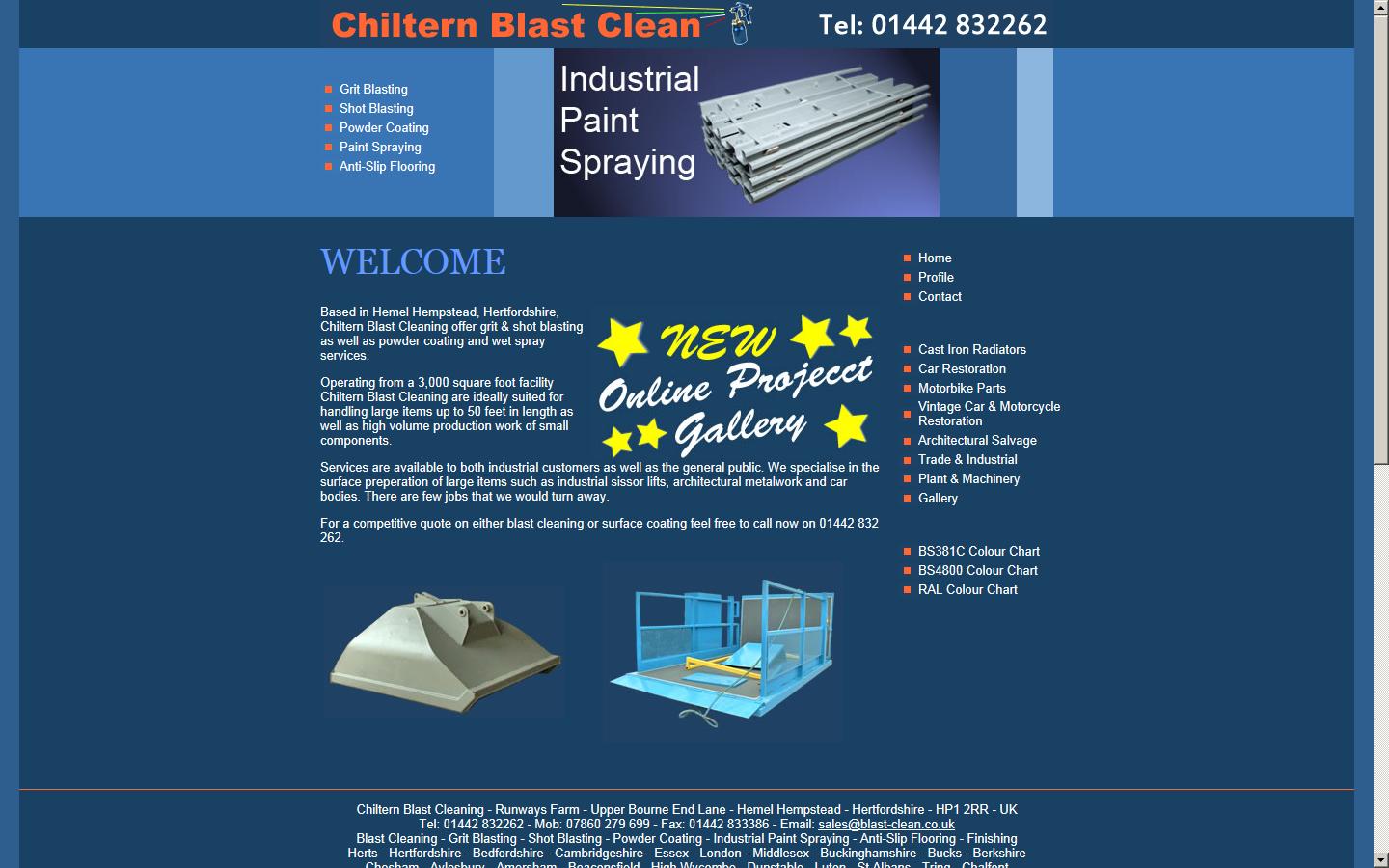 Chiltern Blast Cleaning Website