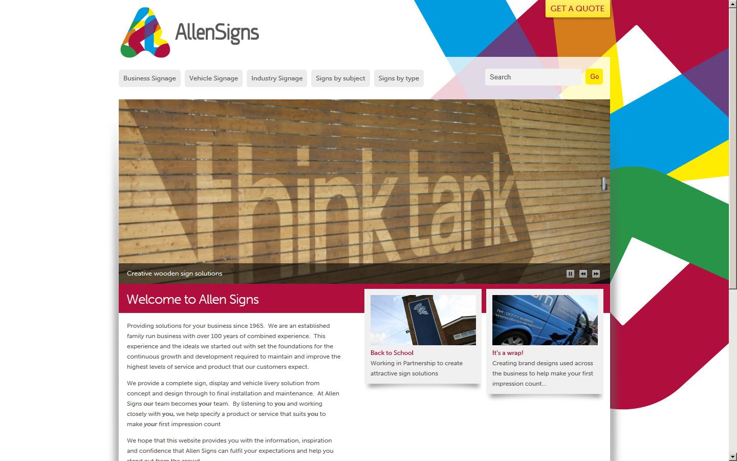 Allen Signs Ltd Website