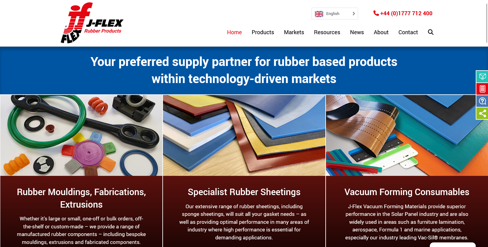 J-Flex Rubber Products Website