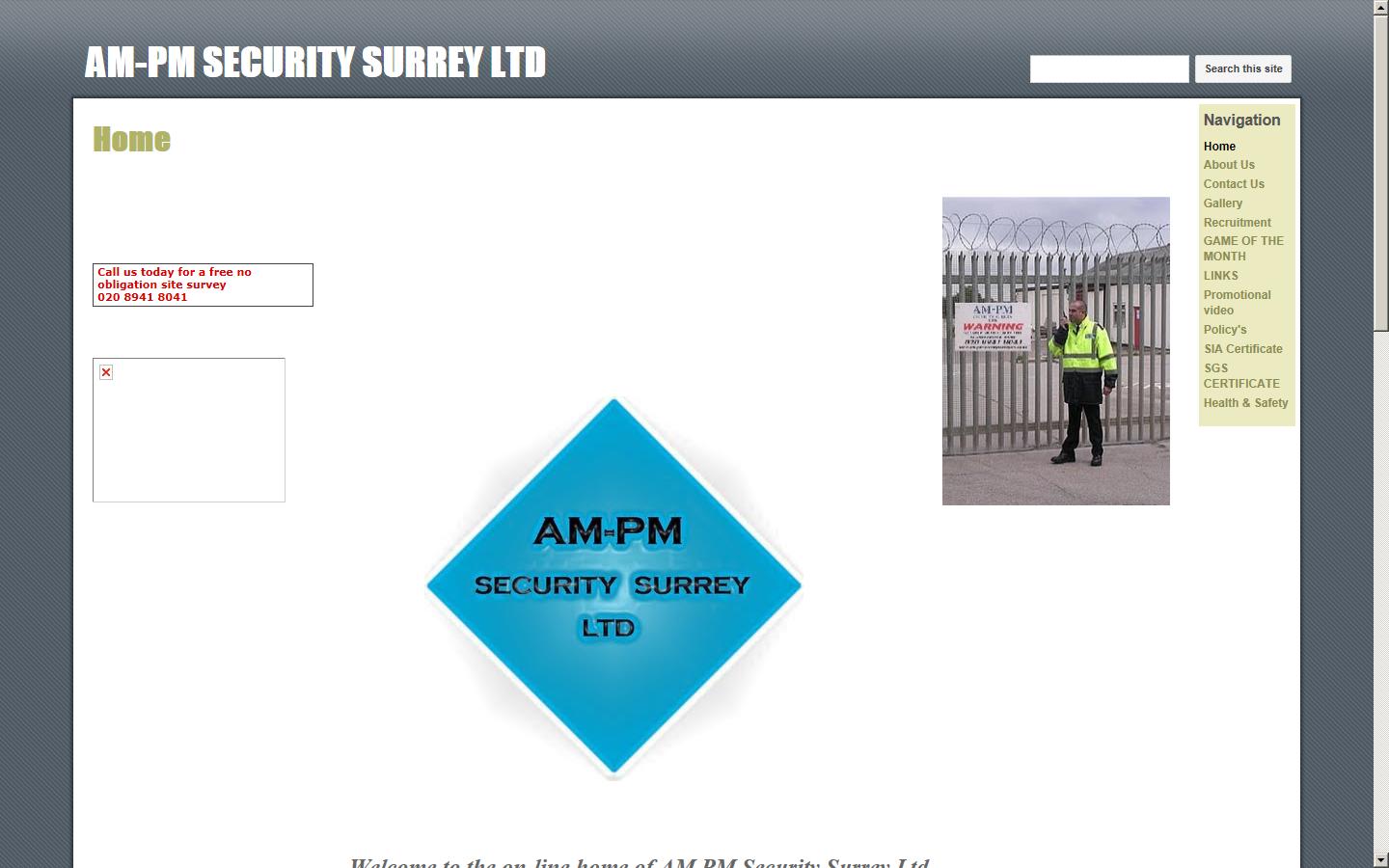 AM-PM Security Surrey Ltd Website