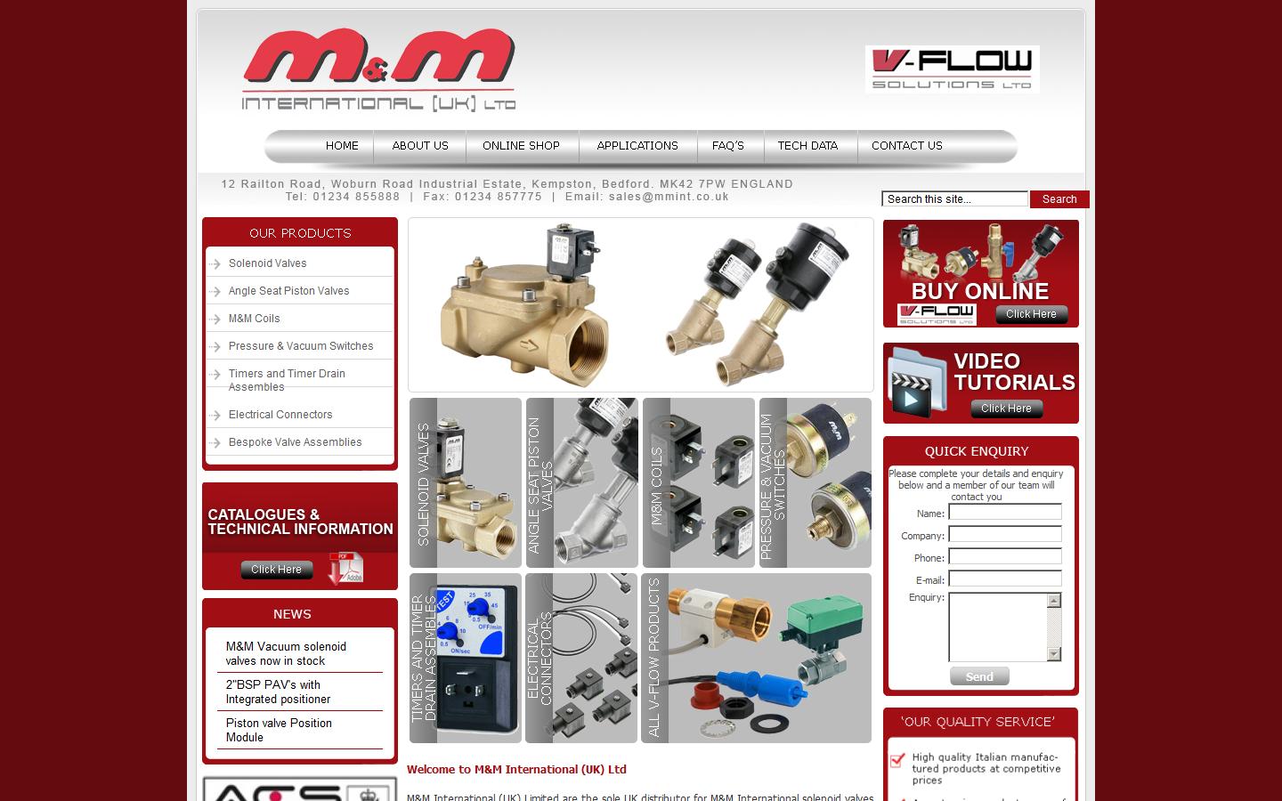 M & M International UK Ltd Website