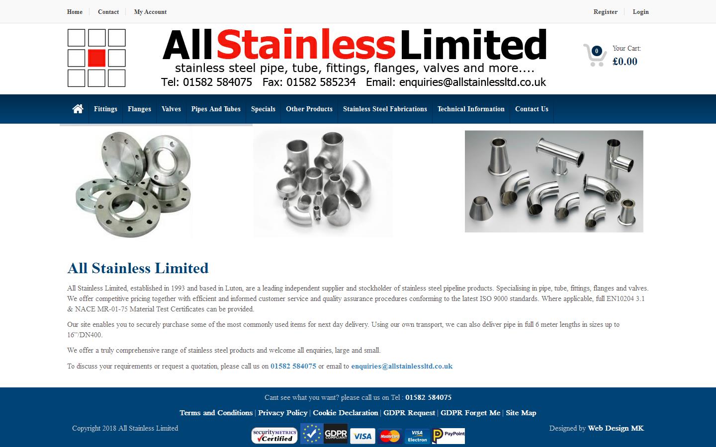 All Stainless Ltd  Website