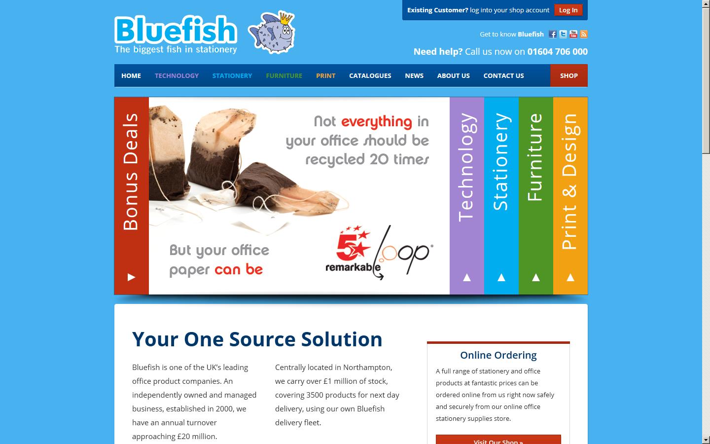 Bluefish Office Products Ltd Website