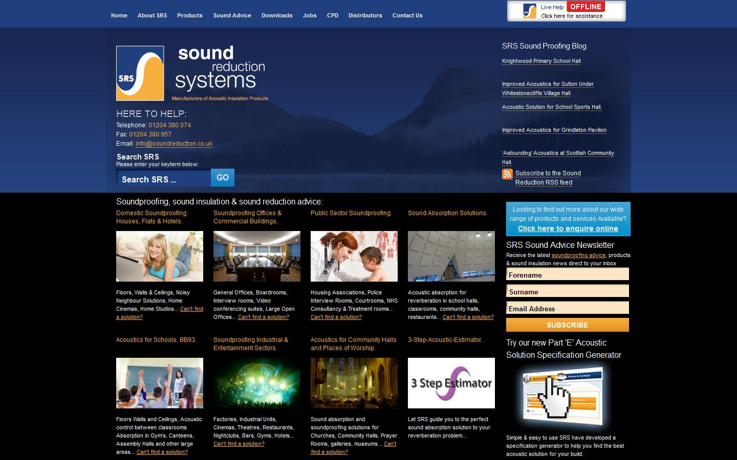 Sound Reduction Systems Website