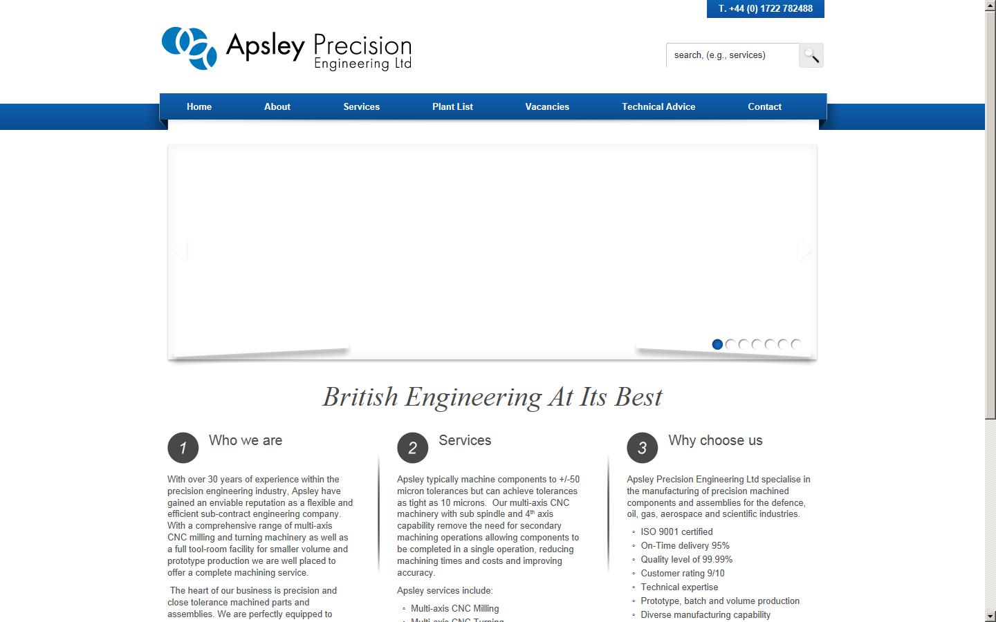 Apsley Precision Engineering Ltd Website