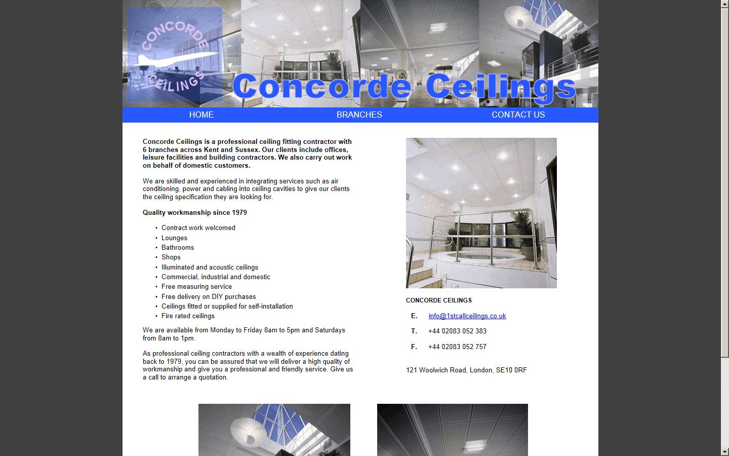 Concorde Ceilings Ltd Website