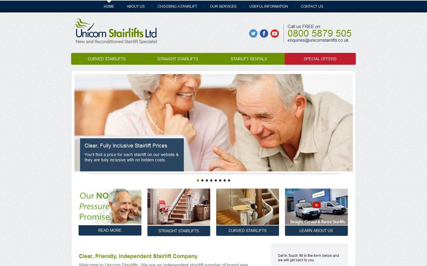 Unicorn Stairlifts Website