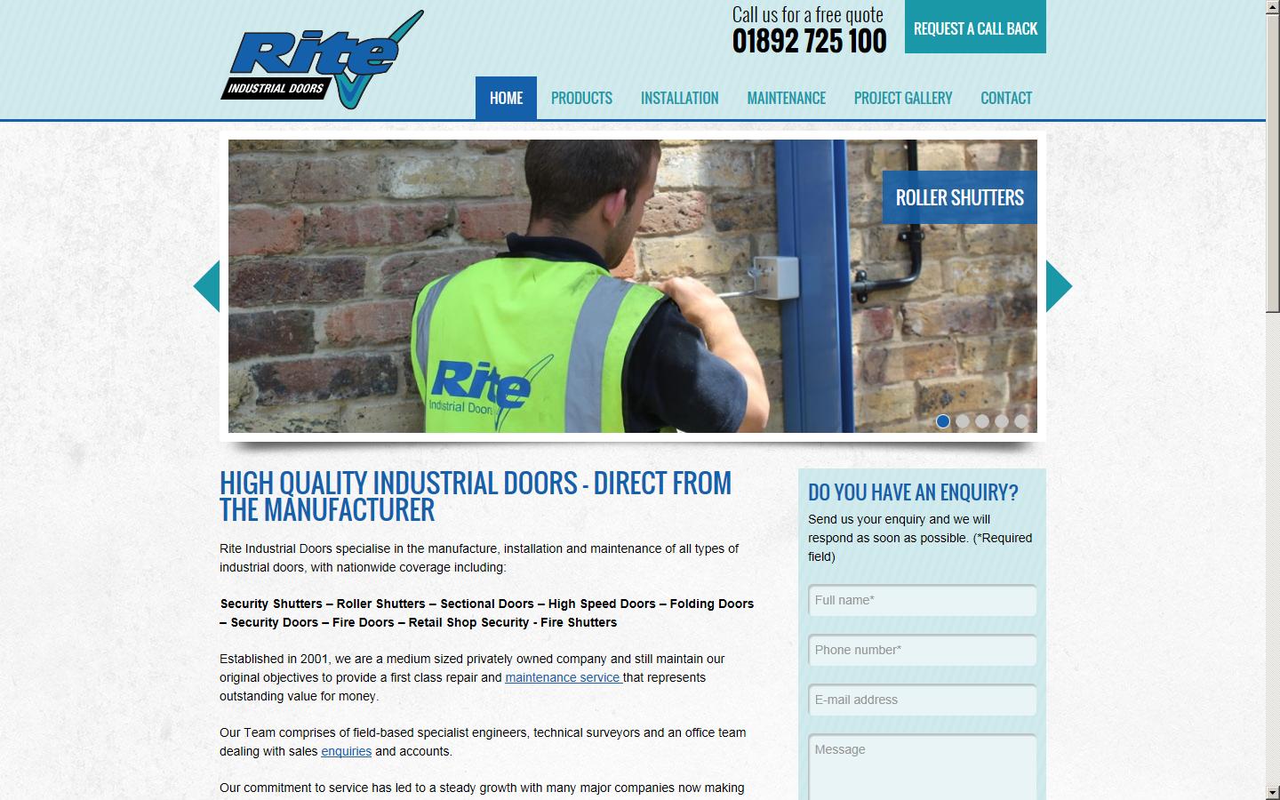 Rite Industrial Doors Ltd Website