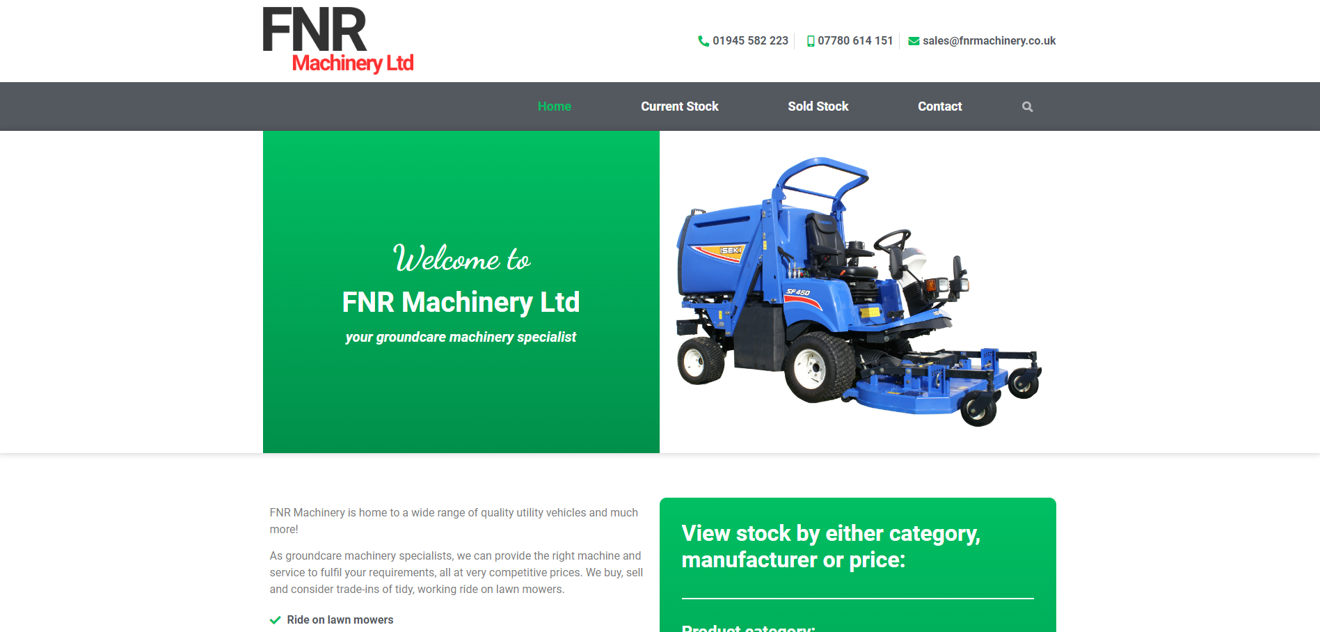 FNR Machinery Website