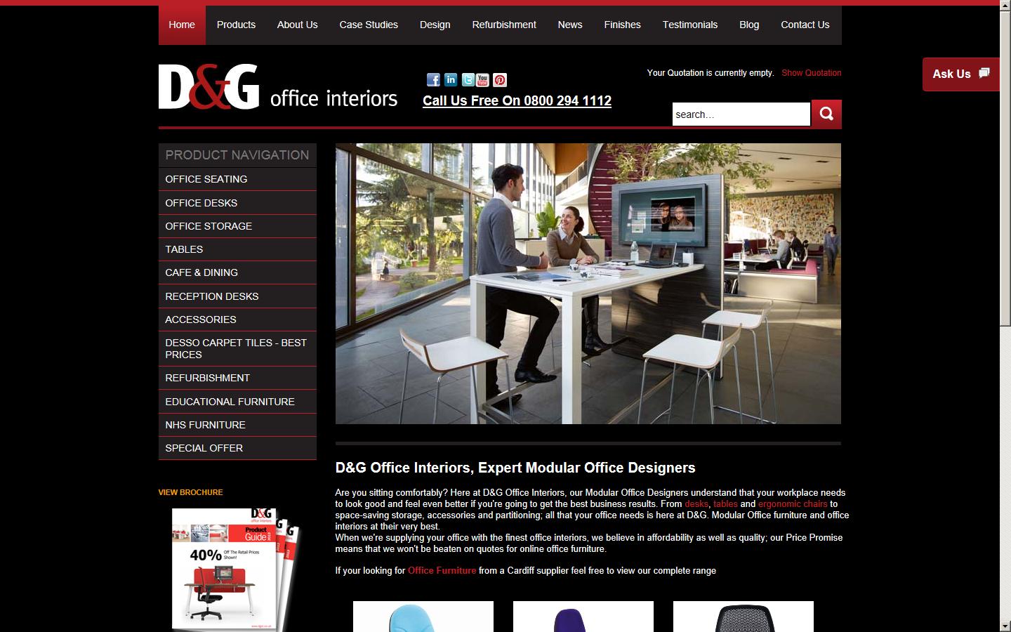 D&G Office Interiors Ltd Website