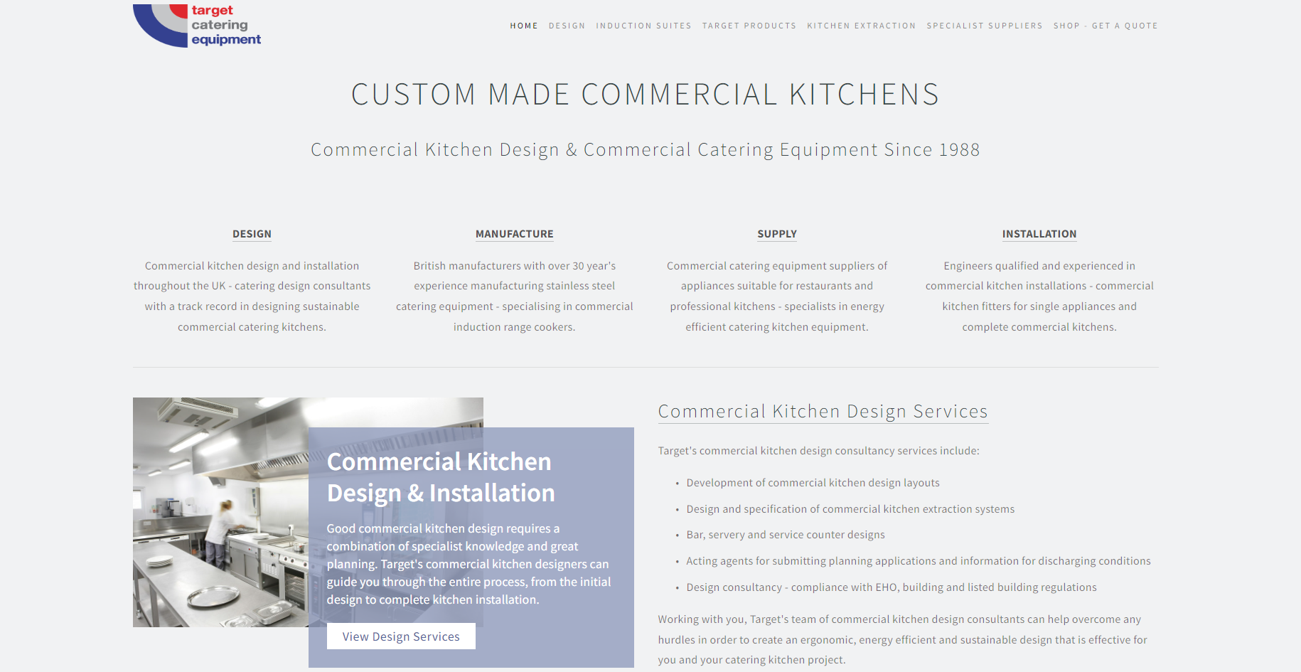 Target Catering Equipment Website