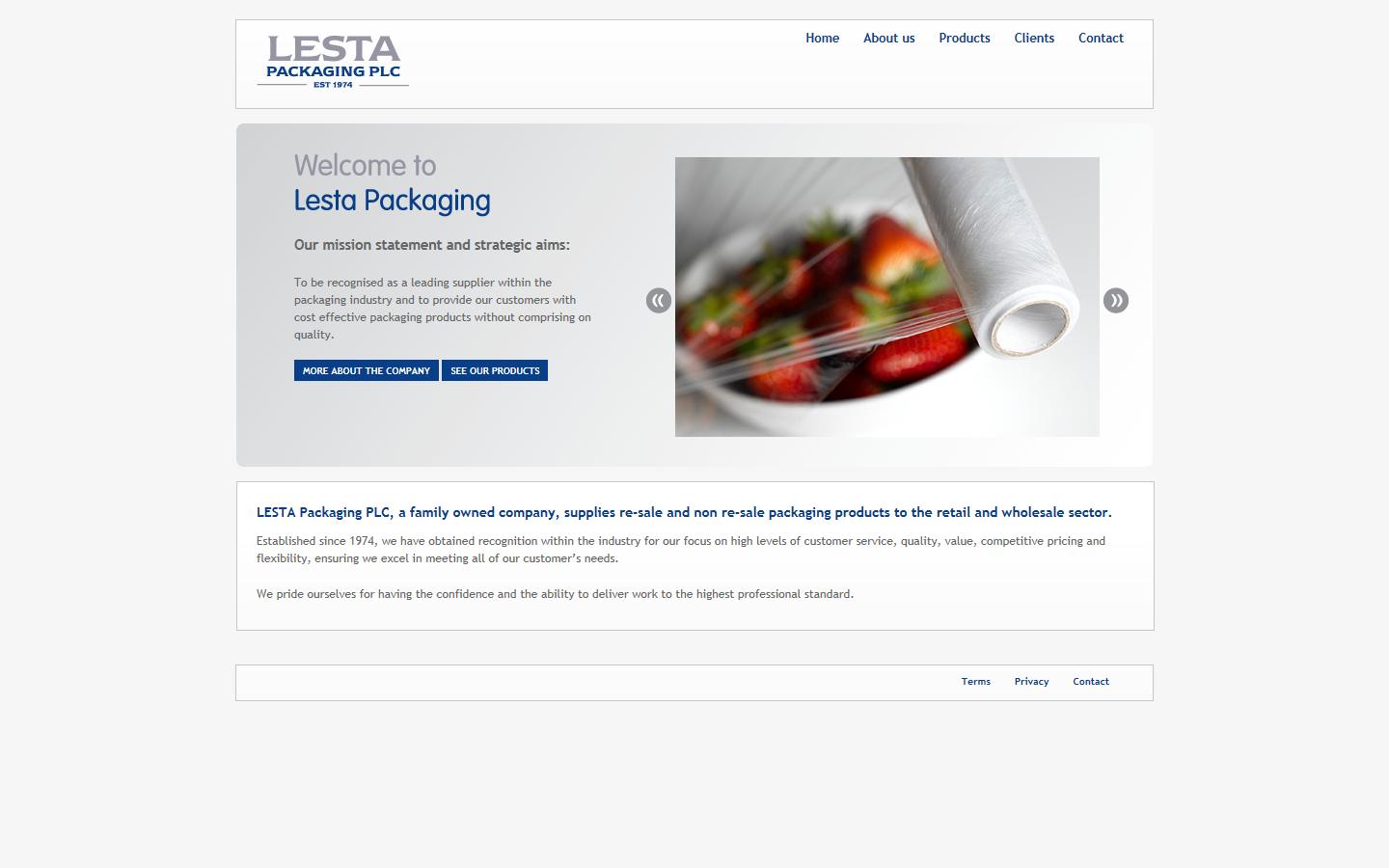 Lesta Packaging Website