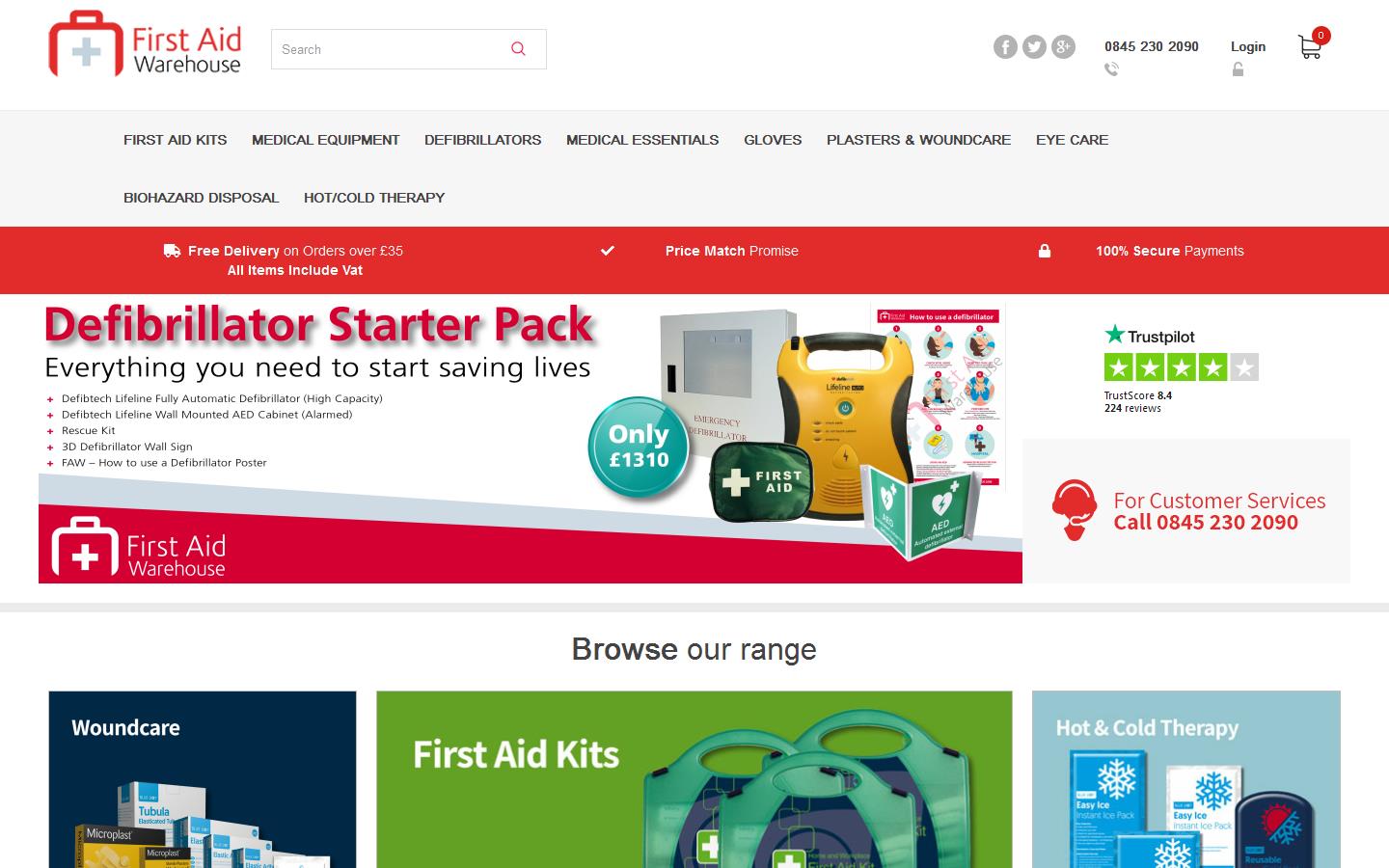 First Aid Warehouse Website