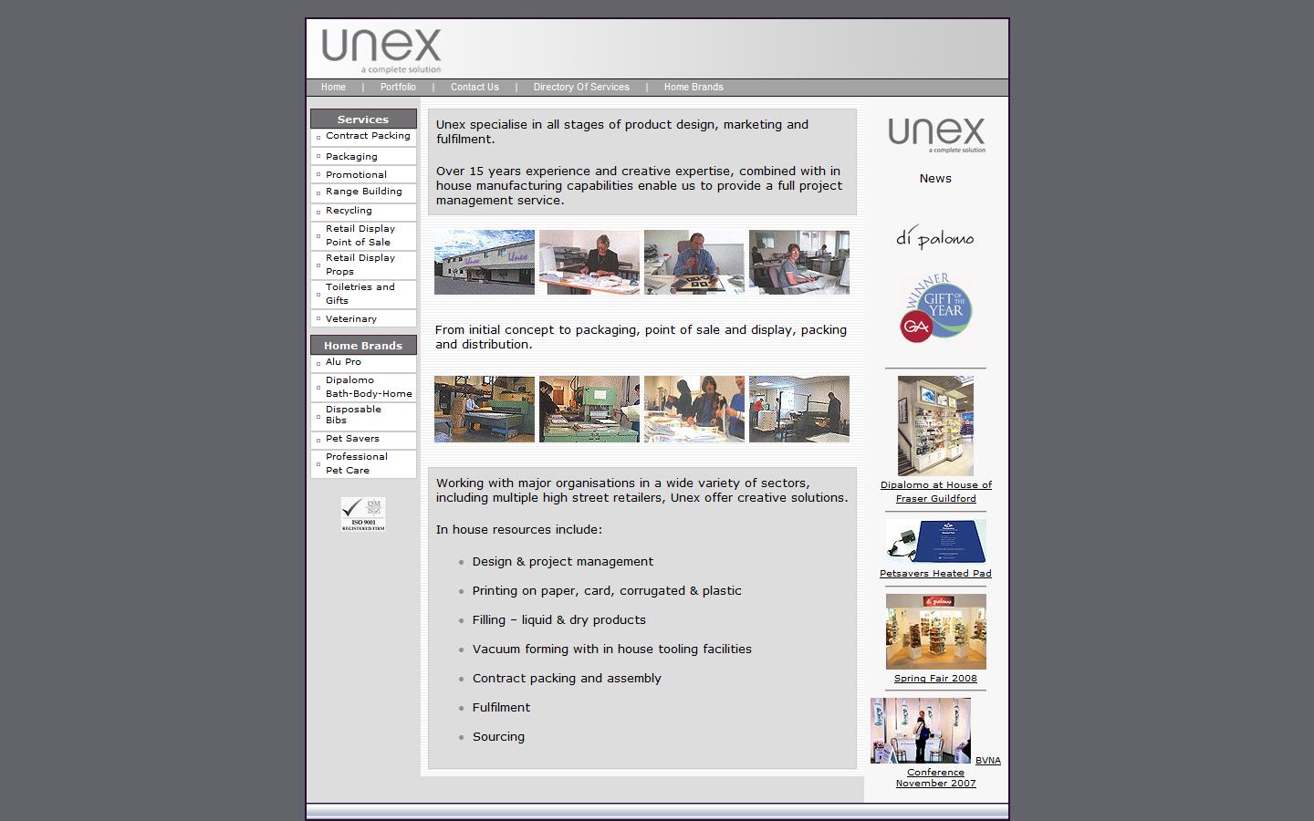 Unex Designs Ltd Website