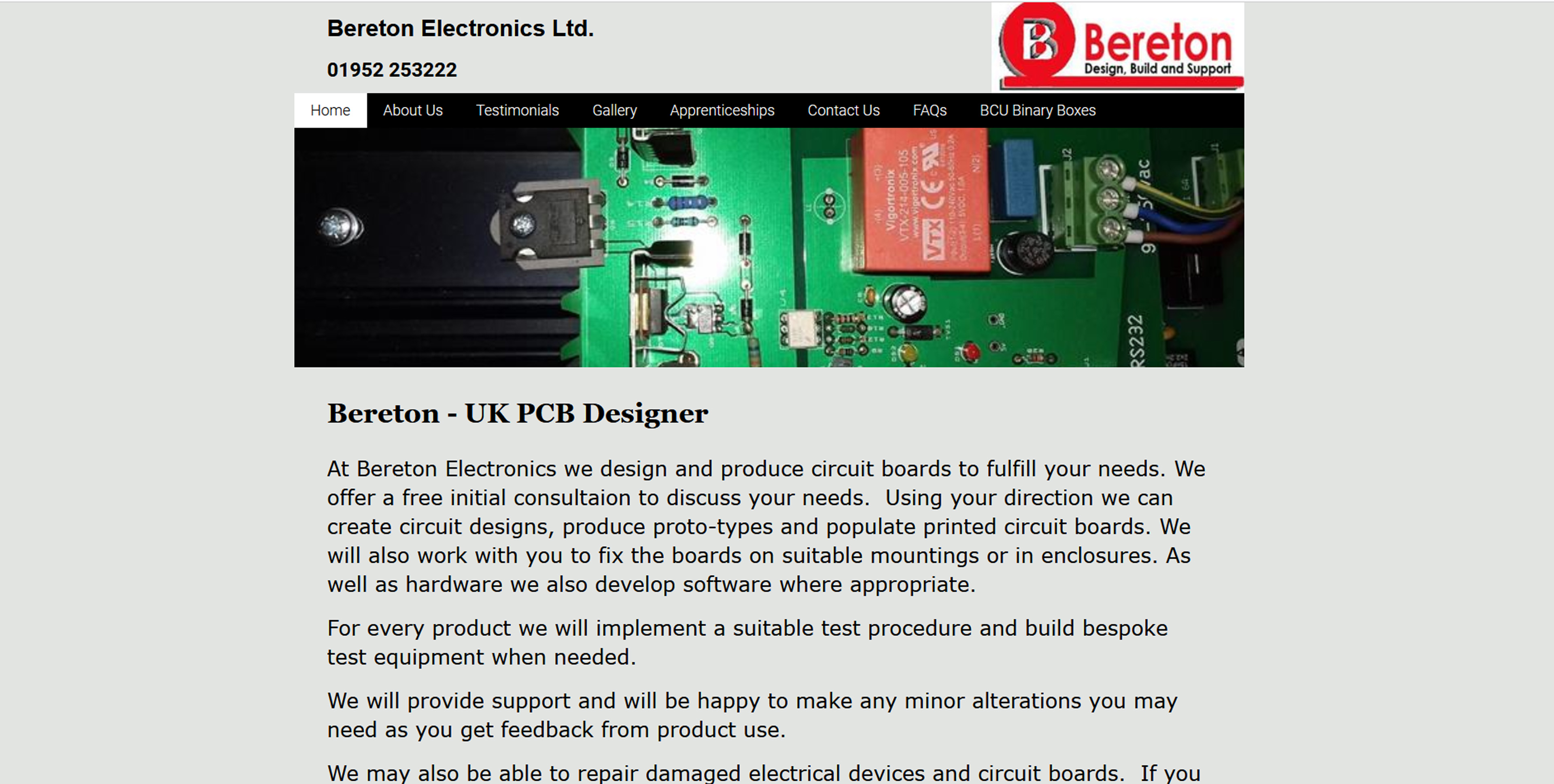 Bereton Electronics Ltd Website