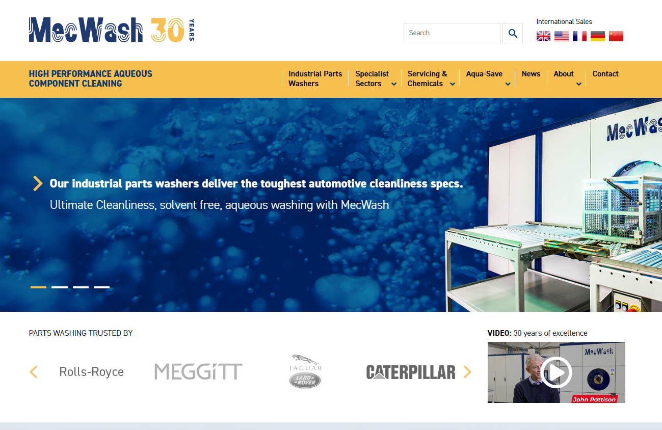 MecWash Systems Ltd Website