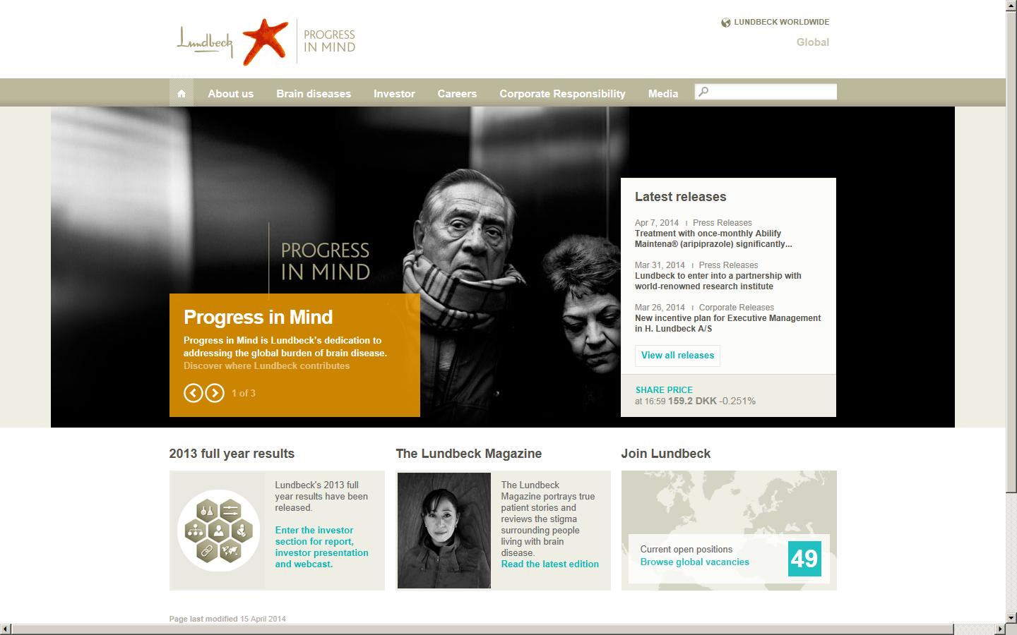 Lundbeck Ltd Website