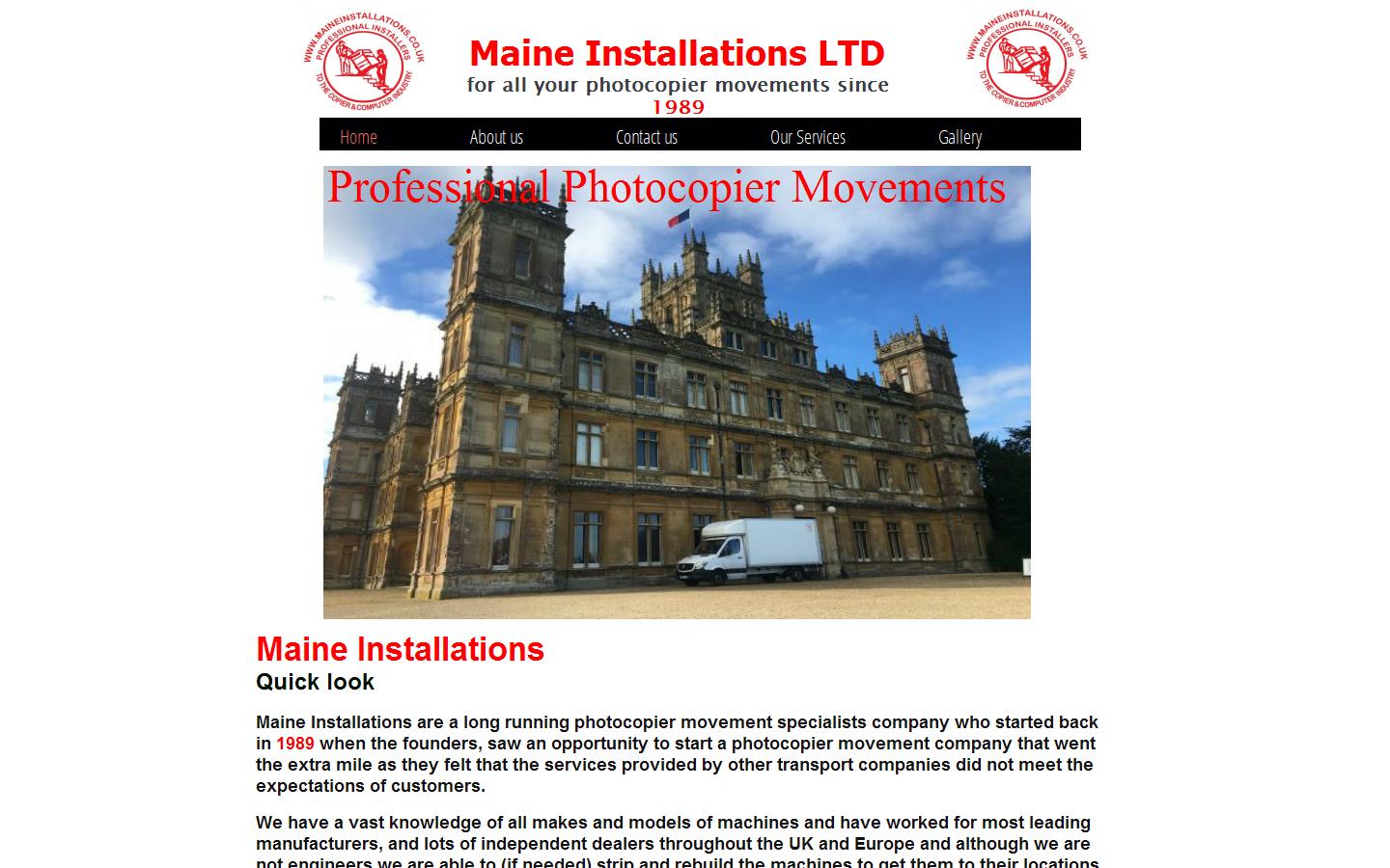 Maine Installations Ltd Website