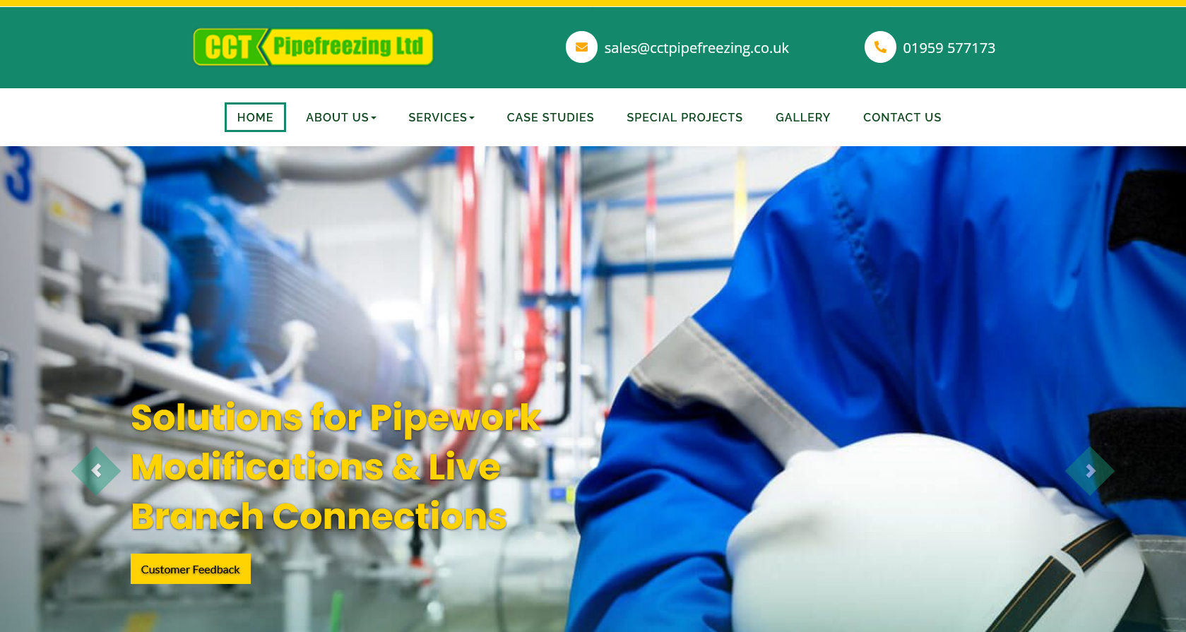 CCT Pipefreezing Ltd Website