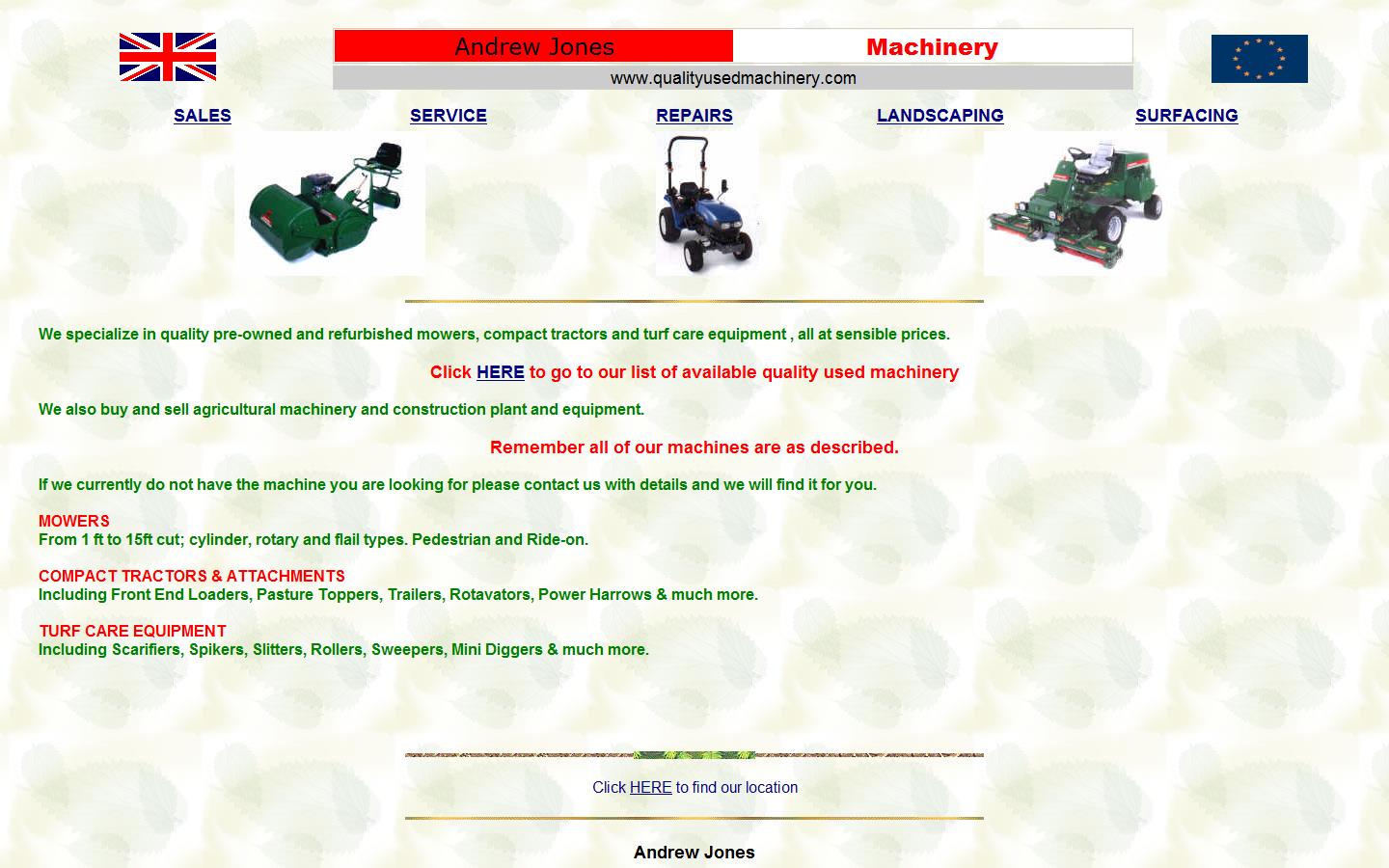 Andrew Jones Machinery Website