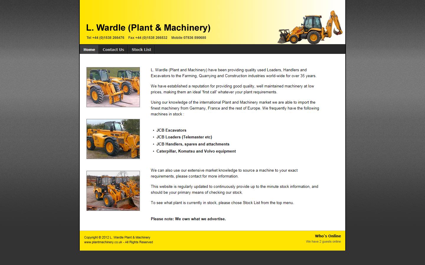 L Wardle (Plant & Machinery) Website