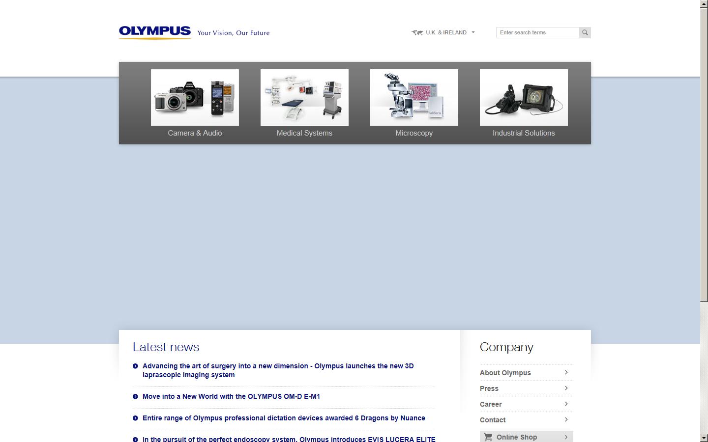 Olympus UK Ltd Website