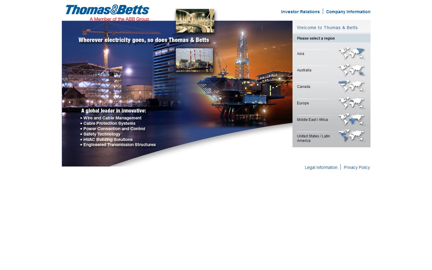 Thomas & Betts Website