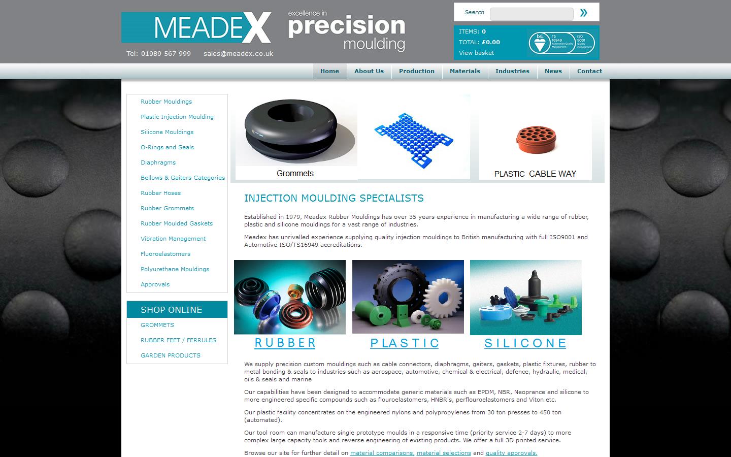 Meadex Rubber Mouldings Ltd Website