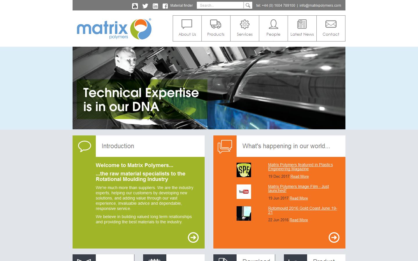 Matrix Polymers Ltd Website