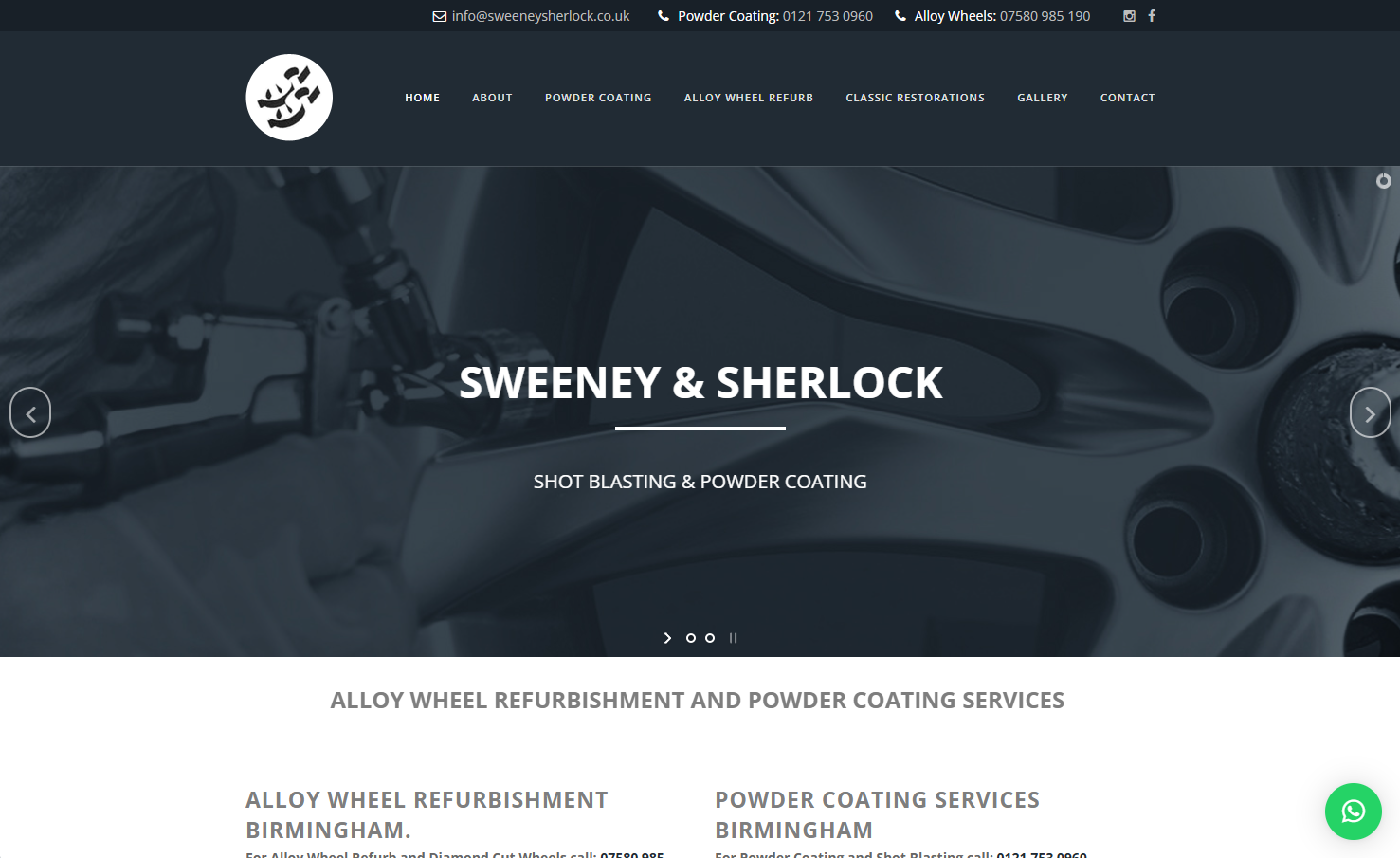 Sweeney & Sherlock Website