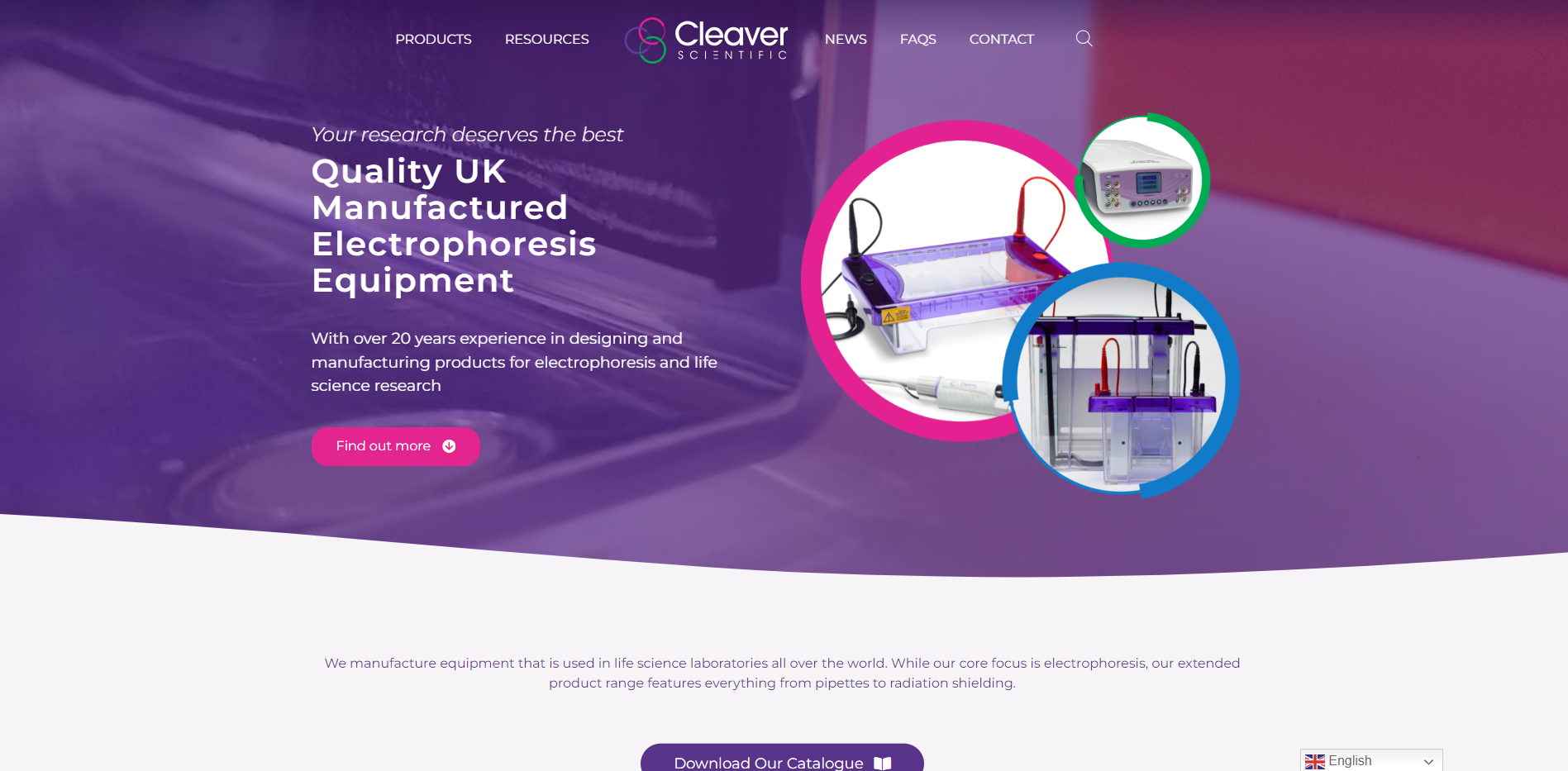 Cleaver Scientific Ltd Website