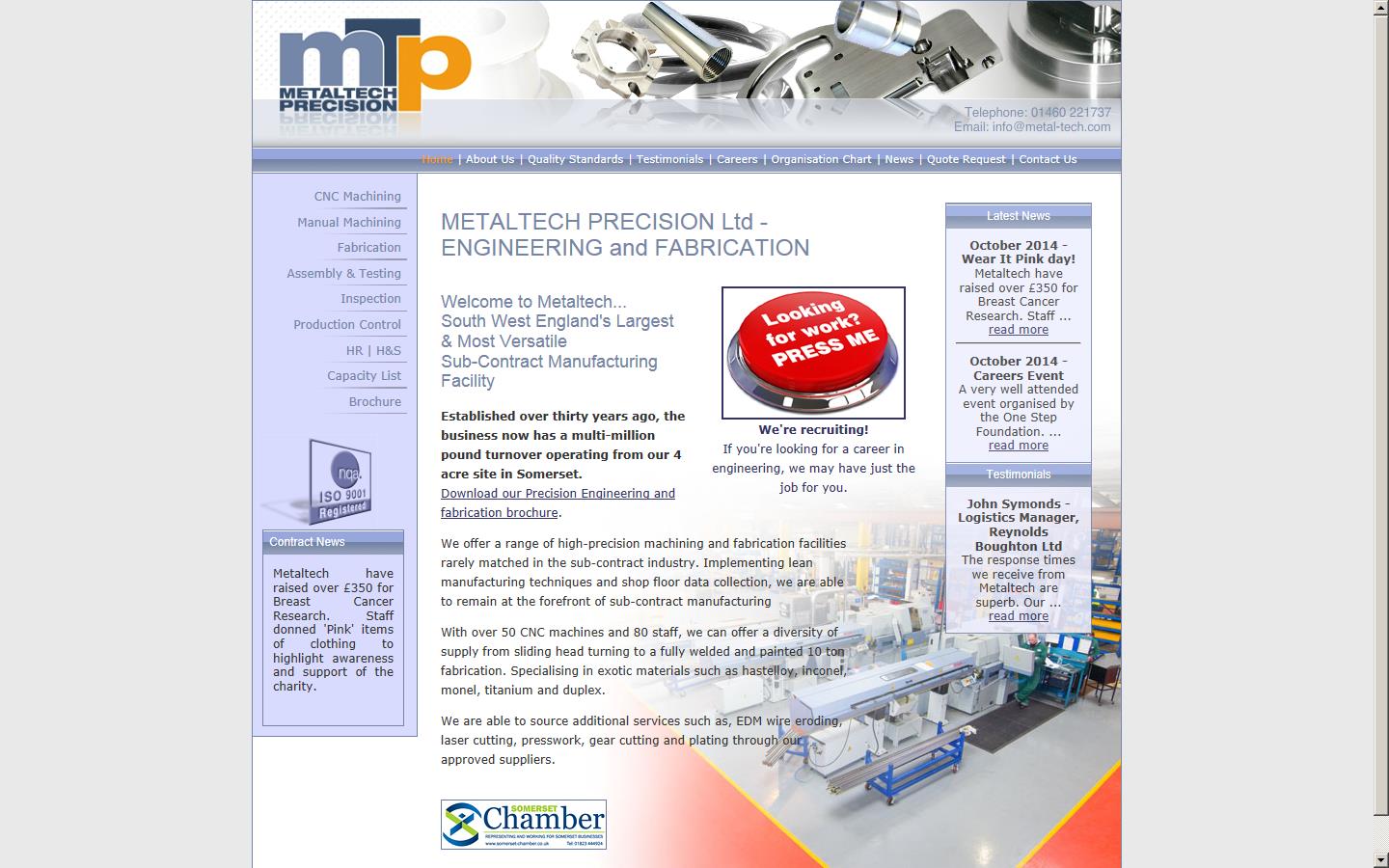 Metaltech Precision Ltd Website