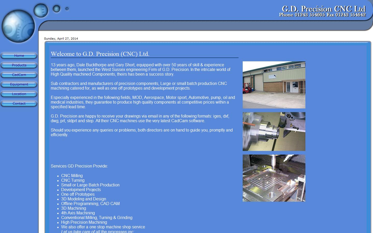 G D Precision (CNC) Ltd Website