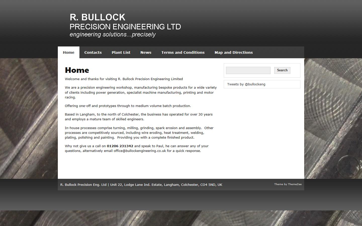 R. Bullock Precision Engineering Ltd Website