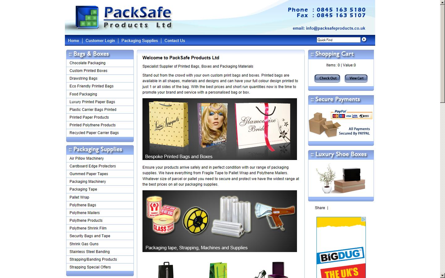 PackSafe Products Ltd Website